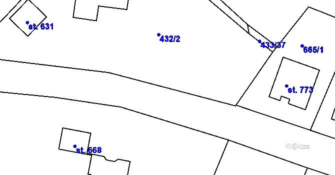 Parcela st. 429/3 v KÚ Smědčice, Katastrální mapa