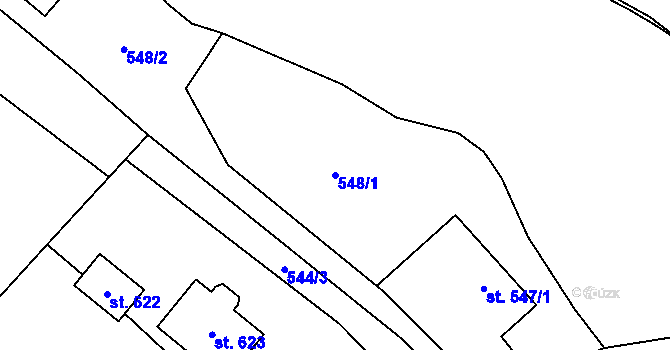 Parcela st. 548/1 v KÚ Smědčice, Katastrální mapa