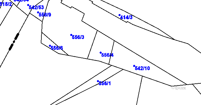 Parcela st. 556/4 v KÚ Smědčice, Katastrální mapa