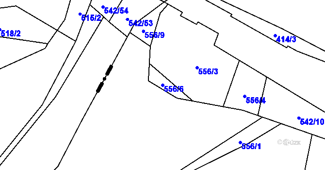 Parcela st. 556/6 v KÚ Smědčice, Katastrální mapa