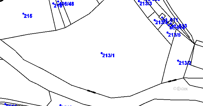 Parcela st. 213/1 v KÚ Smědčice, Katastrální mapa