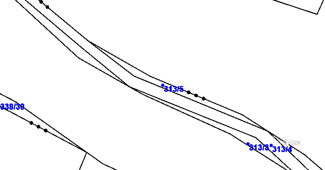 Parcela st. 313/5 v KÚ Smědčice, Katastrální mapa