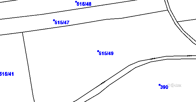 Parcela st. 515/49 v KÚ Smědčice, Katastrální mapa