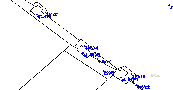 Parcela st. 391/20 v KÚ Smědčice, Katastrální mapa