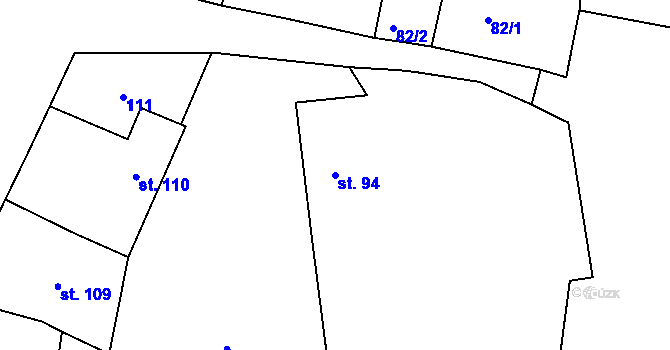 Parcela st. 94 v KÚ Střapole, Katastrální mapa