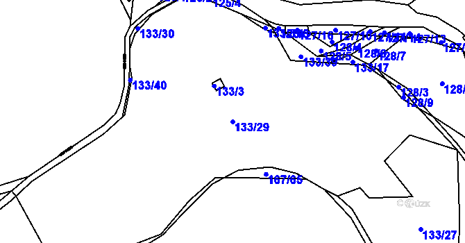 Parcela st. 133/29 v KÚ Střapole, Katastrální mapa