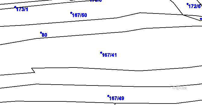 Parcela st. 167/41 v KÚ Střapole, Katastrální mapa