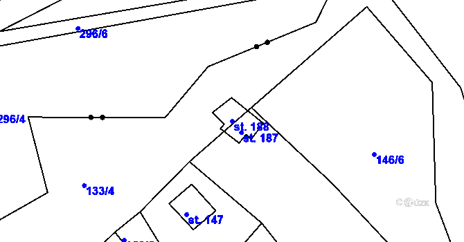 Parcela st. 188 v KÚ Střapole, Katastrální mapa