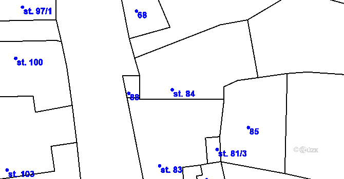 Parcela st. 84 v KÚ Všenice, Katastrální mapa