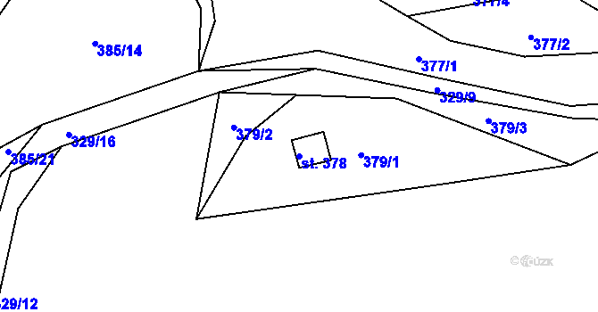 Parcela st. 378 v KÚ Všenice, Katastrální mapa
