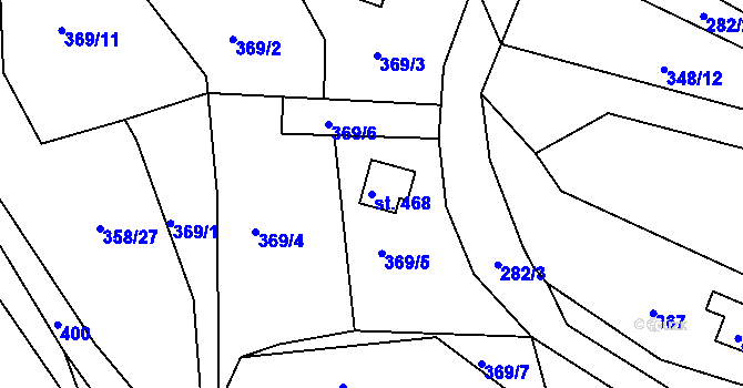 Parcela st. 468 v KÚ Všenice, Katastrální mapa