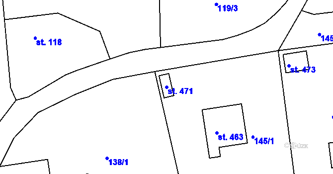 Parcela st. 471 v KÚ Všenice, Katastrální mapa