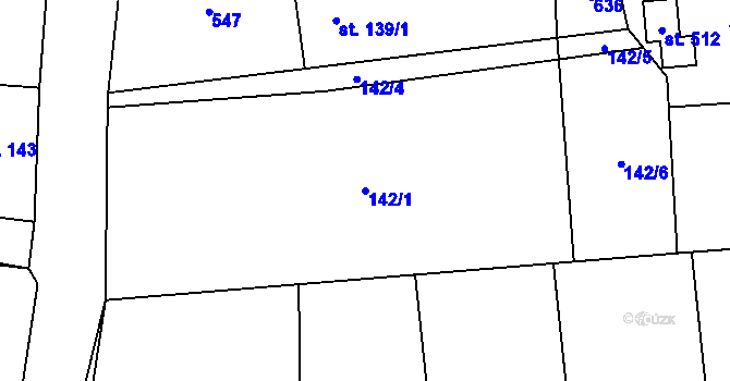 Parcela st. 142/1 v KÚ Všenice, Katastrální mapa
