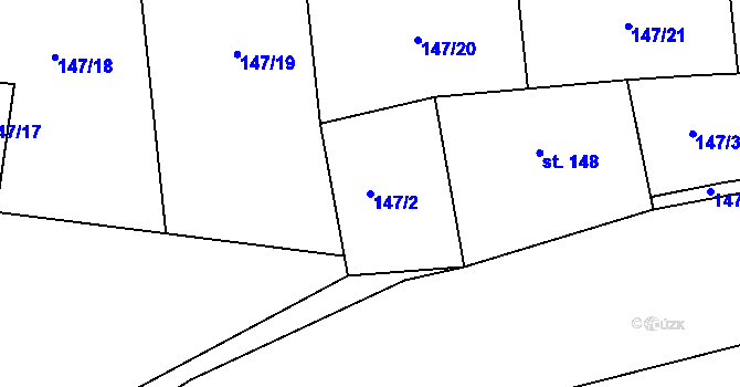Parcela st. 147/2 v KÚ Všenice, Katastrální mapa