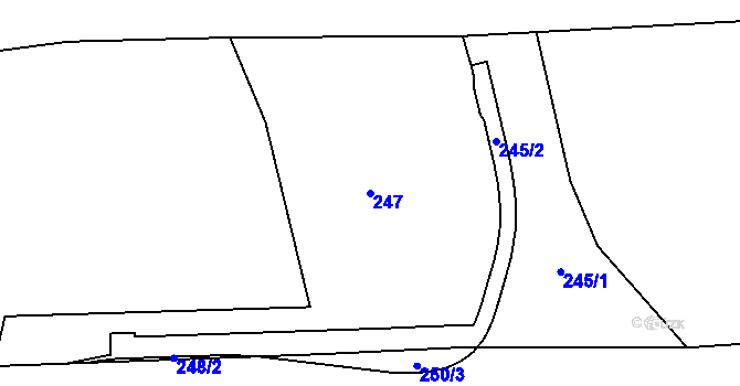 Parcela st. 247 v KÚ Všenice, Katastrální mapa
