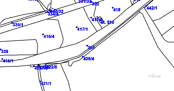 Parcela st. 253 v KÚ Všenice, Katastrální mapa