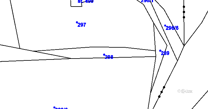 Parcela st. 298 v KÚ Všenice, Katastrální mapa