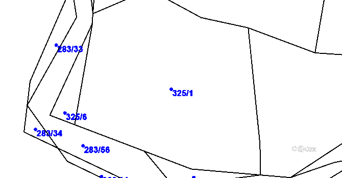 Parcela st. 325/1 v KÚ Všenice, Katastrální mapa