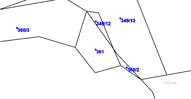Parcela st. 361 v KÚ Všenice, Katastrální mapa