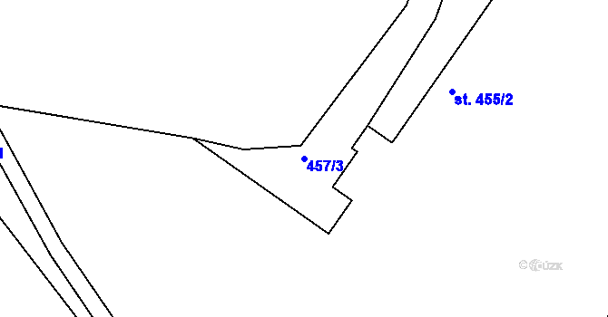 Parcela st. 457/3 v KÚ Všenice, Katastrální mapa