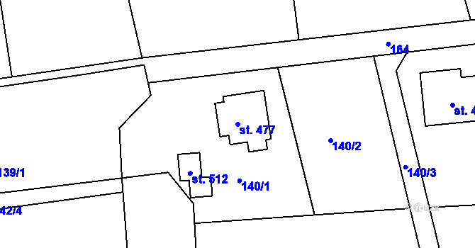 Parcela st. 477 v KÚ Všenice, Katastrální mapa