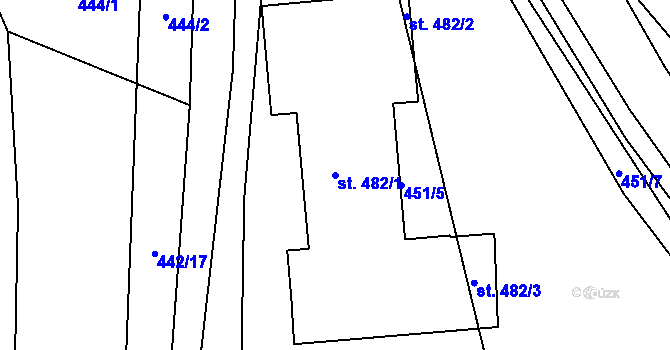 Parcela st. 482/1 v KÚ Všenice, Katastrální mapa