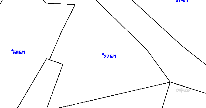 Parcela st. 275/1 v KÚ Všenice, Katastrální mapa