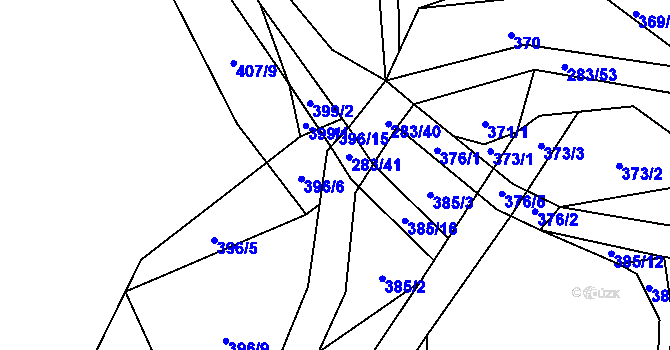 Parcela st. 283/4 v KÚ Všenice, Katastrální mapa