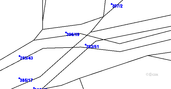 Parcela st. 283/51 v KÚ Všenice, Katastrální mapa