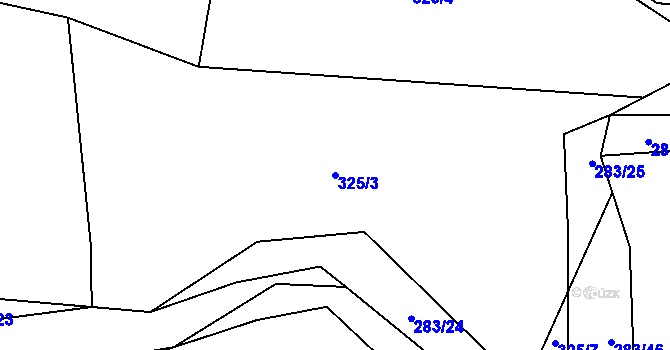 Parcela st. 325/3 v KÚ Všenice, Katastrální mapa