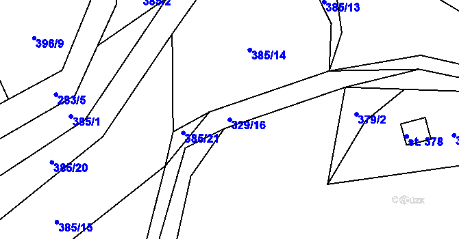 Parcela st. 329/16 v KÚ Všenice, Katastrální mapa