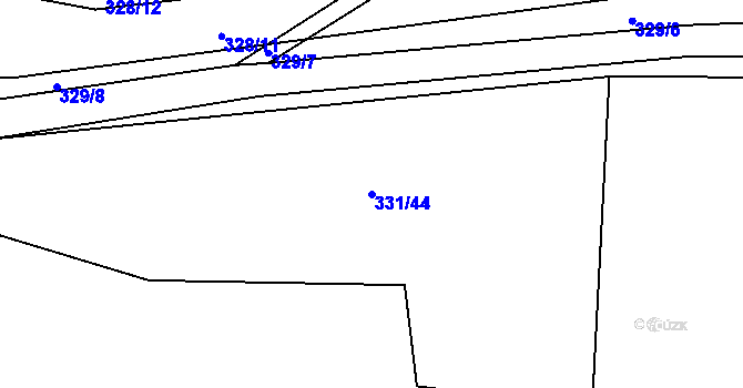 Parcela st. 331/44 v KÚ Všenice, Katastrální mapa