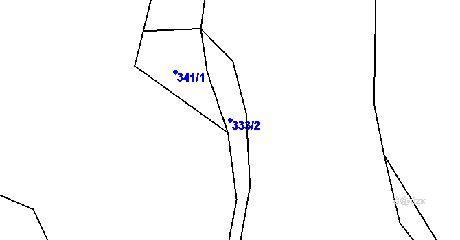 Parcela st. 333/2 v KÚ Všenice, Katastrální mapa
