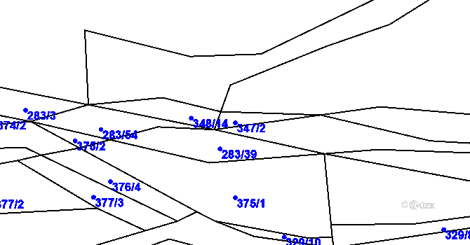 Parcela st. 347/2 v KÚ Všenice, Katastrální mapa