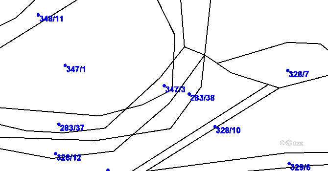Parcela st. 347/3 v KÚ Všenice, Katastrální mapa
