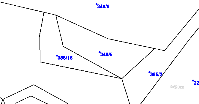 Parcela st. 349/5 v KÚ Všenice, Katastrální mapa