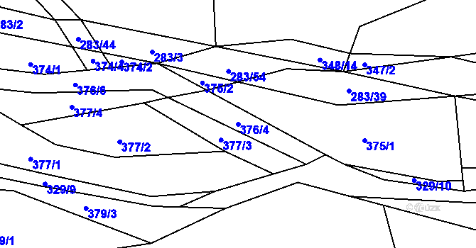 Parcela st. 376/4 v KÚ Všenice, Katastrální mapa
