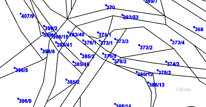 Parcela st. 376/5 v KÚ Všenice, Katastrální mapa