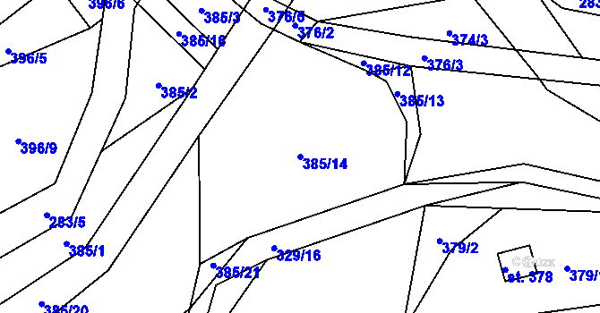 Parcela st. 385/14 v KÚ Všenice, Katastrální mapa