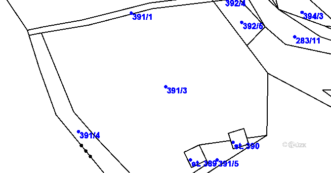 Parcela st. 391/3 v KÚ Všenice, Katastrální mapa