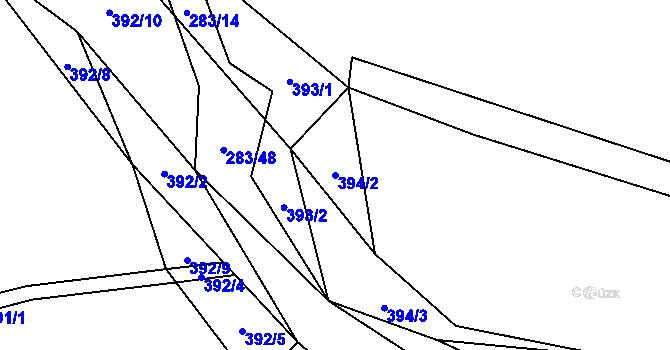 Parcela st. 394/2 v KÚ Všenice, Katastrální mapa