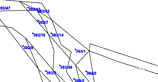 Parcela st. 396/14 v KÚ Všenice, Katastrální mapa