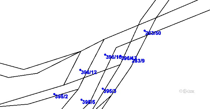 Parcela st. 396/16 v KÚ Všenice, Katastrální mapa