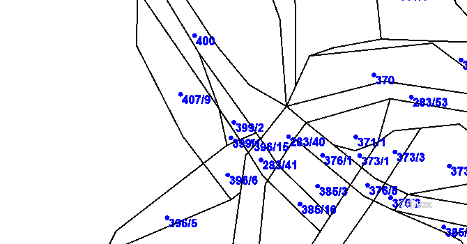 Parcela st. 399/2 v KÚ Všenice, Katastrální mapa