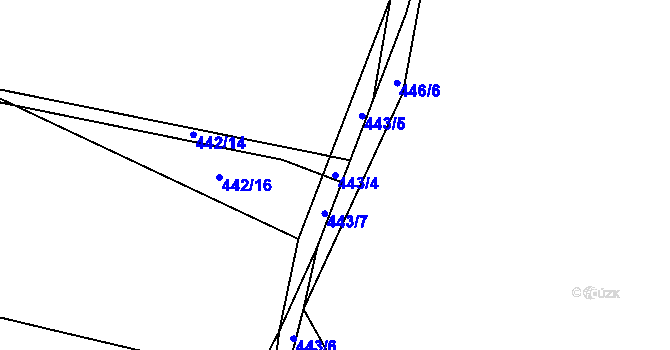 Parcela st. 443/4 v KÚ Všenice, Katastrální mapa