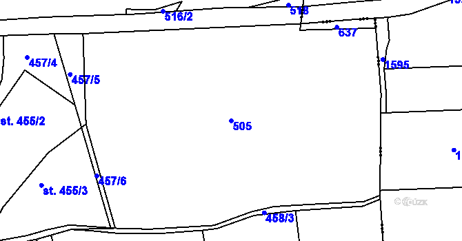 Parcela st. 505 v KÚ Všenice, Katastrální mapa
