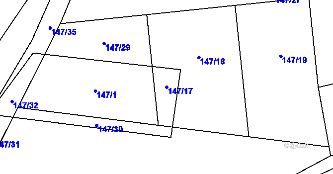 Parcela st. 147/17 v KÚ Všenice, Katastrální mapa