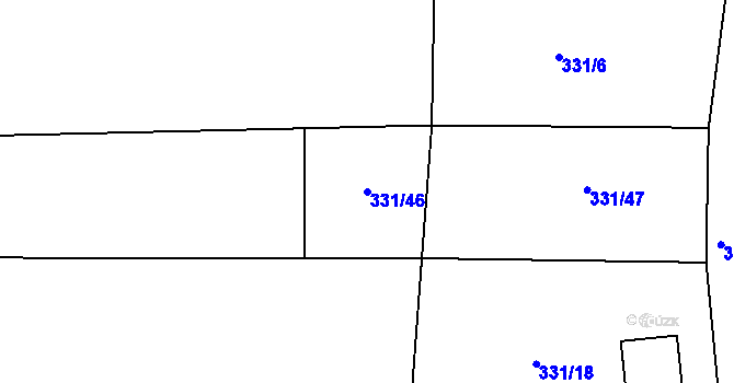 Parcela st. 331/46 v KÚ Všenice, Katastrální mapa