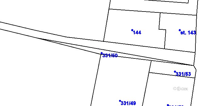 Parcela st. 331/50 v KÚ Všenice, Katastrální mapa