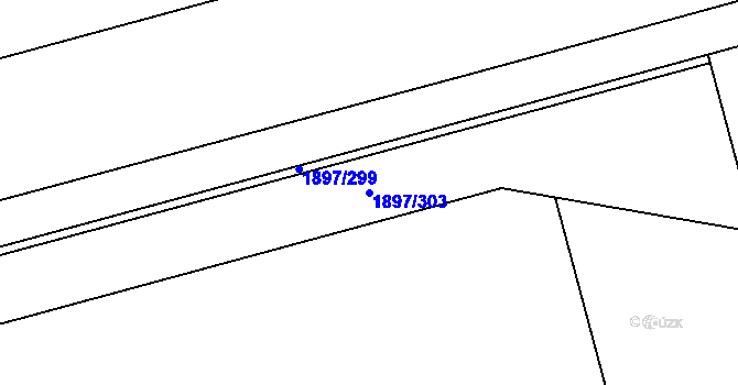 Parcela st. 1897/303 v KÚ Buštěhrad, Katastrální mapa